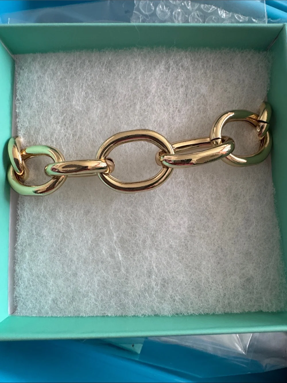 Bloom Stainless Steel Gold Link Statement Bracelet Women’s Fashion Trend Jewelry